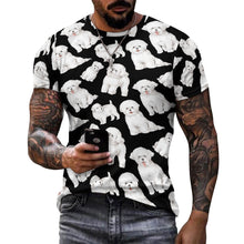 Load image into Gallery viewer, Watercolor Celebration Bichon Frise Men&#39;s Cotton T-Shirt-Apparel-Apparel, Bichon Frise, Dog Dad Gifts, Shirt, T Shirt-18