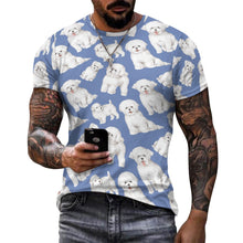 Load image into Gallery viewer, Watercolor Celebration Bichon Frise Men&#39;s Cotton T-Shirt-Apparel-Apparel, Bichon Frise, Dog Dad Gifts, Shirt, T Shirt-23