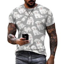 Load image into Gallery viewer, Watercolor Celebration Bichon Frise Men&#39;s Cotton T-Shirt-Apparel-Apparel, Bichon Frise, Dog Dad Gifts, Shirt, T Shirt-24