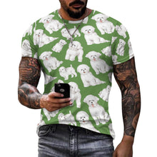 Load image into Gallery viewer, Watercolor Celebration Bichon Frise Men&#39;s Cotton T-Shirt-Apparel-Apparel, Bichon Frise, Dog Dad Gifts, Shirt, T Shirt-25