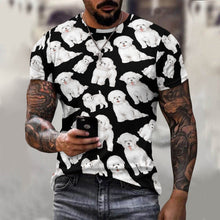 Load image into Gallery viewer, Watercolor Celebration Bichon Frise Men&#39;s Cotton T-Shirt-Apparel-Apparel, Bichon Frise, Dog Dad Gifts, Shirt, T Shirt-2