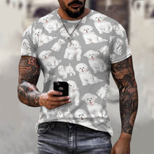 Load image into Gallery viewer, Watercolor Celebration Bichon Frise Men&#39;s Cotton T-Shirt-Apparel-Apparel, Bichon Frise, Dog Dad Gifts, Shirt, T Shirt-4