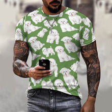 Load image into Gallery viewer, Watercolor Celebration Bichon Frise Men&#39;s Cotton T-Shirt-Apparel-Apparel, Bichon Frise, Dog Dad Gifts, Shirt, T Shirt-5