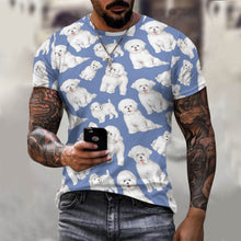 Load image into Gallery viewer, Watercolor Celebration Bichon Frise Men&#39;s Cotton T-Shirt-Apparel-Apparel, Bichon Frise, Dog Dad Gifts, Shirt, T Shirt-1