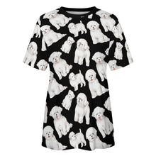 Load image into Gallery viewer, Watercolor Celebration Bichon Frise Women&#39;s Cotton T-Shirt-Apparel-Apparel, Bichon Frise, Dog Mom Gifts, Shirt, T Shirt-10