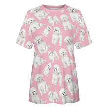 Load image into Gallery viewer, Watercolor Celebration Bichon Frise Women&#39;s Cotton T-Shirt-Apparel-Apparel, Bichon Frise, Dog Mom Gifts, Shirt, T Shirt-16