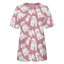 Load image into Gallery viewer, Watercolor Celebration Bichon Frise Women&#39;s Cotton T-Shirt-Apparel-Apparel, Bichon Frise, Dog Mom Gifts, Shirt, T Shirt-19