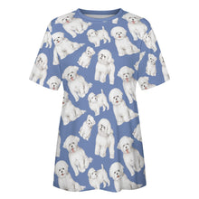 Load image into Gallery viewer, Watercolor Celebration Bichon Frise Women&#39;s Cotton T-Shirt-Apparel-Apparel, Bichon Frise, Dog Mom Gifts, Shirt, T Shirt-22