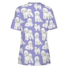 Load image into Gallery viewer, Watercolor Celebration Bichon Frise Women&#39;s Cotton T-Shirt-Apparel-Apparel, Bichon Frise, Dog Mom Gifts, Shirt, T Shirt-30