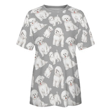 Load image into Gallery viewer, Watercolor Celebration Bichon Frise Women&#39;s Cotton T-Shirt-Apparel-Apparel, Bichon Frise, Dog Mom Gifts, Shirt, T Shirt-32