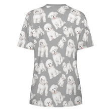 Load image into Gallery viewer, Watercolor Celebration Bichon Frise Women&#39;s Cotton T-Shirt-Apparel-Apparel, Bichon Frise, Dog Mom Gifts, Shirt, T Shirt-34