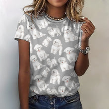 Load image into Gallery viewer, Watercolor Celebration Bichon Frise Women&#39;s Cotton T-Shirt-Apparel-Apparel, Bichon Frise, Dog Mom Gifts, Shirt, T Shirt-7