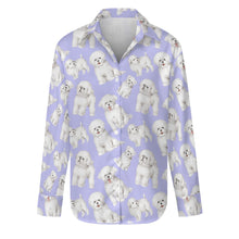 Load image into Gallery viewer, Watercolor Celebration Bichon Frise Women&#39;s Shirt-Apparel-Apparel, Bichon Frise, Dog Mom Gifts, Shirt-S-Light Purple-32