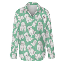 Load image into Gallery viewer, Watercolor Celebration Bichon Frise Women&#39;s Shirt-Apparel-Apparel, Bichon Frise, Dog Mom Gifts, Shirt-S-Mint Green-29