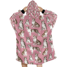 Load image into Gallery viewer, Watercolor Celebration Boston Terriers Blanket Hoodie-Blanket-Apparel, Blanket Hoodie, Blankets, Boston Terrier, Dog Mom Gifts-11