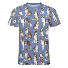 Load image into Gallery viewer, Watercolor Celebration Boston Terriers Men&#39;s Cotton T-Shirt-Apparel-Apparel, Boston Terrier, Dog Dad Gifts, Shirt, T Shirt-9