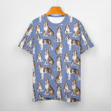 Load image into Gallery viewer, Watercolor Celebration Boston Terriers Men's Cotton T-Shirt-Apparel-Apparel, Boston Terrier, Dog Dad Gifts, Shirt, T Shirt-S-CornflowerBlue-1