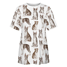 Load image into Gallery viewer, Watercolor Celebration Boston Terriers Women&#39;s Cotton T-Shirt-Apparel-Apparel, Boston Terrier, Dog Mom Gifts, Shirt-3