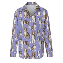 Load image into Gallery viewer, Watercolor Celebration Boston Terriers Women's Shirt-Apparel-Apparel, Boston Terrier, Dog Mom Gifts, Shirt-S-CornflowerBlue_1-37