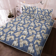 Load image into Gallery viewer, Watercolor Celebration Briards Quilted Bedding Set - 5 Colors-Bedding-Bedding, Blankets, Briard, Home Decor-12