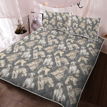 Load image into Gallery viewer, Watercolor Celebration Briards Quilted Bedding Set - 5 Colors-Bedding-Bedding, Blankets, Briard, Home Decor-13