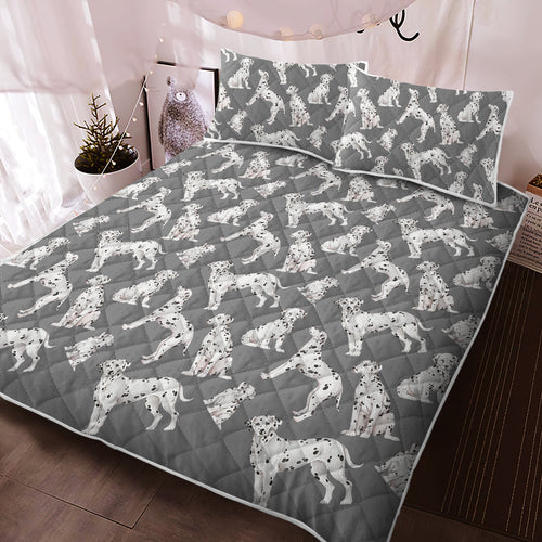 Watercolor Celebration Dalmatians Quilted Bedding Set - 5 Colors-Bedding-Bedding, Blankets, Dalmatian, Home Decor-1