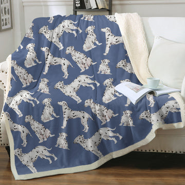 Watercolor Celebration Dalmatians Sherpa Fleece Blanket 8 Colors 360x