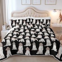 Load image into Gallery viewer, Watercolor Celebration English Springer Spaniels Quilted Bedding Set-Bedding-Bedding,Blankets,Christmas,Home Decor-5