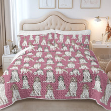Load image into Gallery viewer, Watercolor Celebration English Springer Spaniels Quilted Bedding Set-Bedding-Bedding,Blankets,Christmas,Home Decor-8