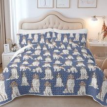 Load image into Gallery viewer, Watercolor Celebration English Springer Spaniels Quilted Bedding Set-Bedding-Bedding,Blankets,Christmas,Home Decor-12