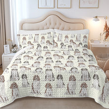 Load image into Gallery viewer, Watercolor Celebration English Springer Spaniels Quilted Bedding Set-Bedding-Bedding,Blankets,Christmas,Home Decor-11