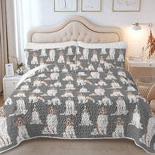 Load image into Gallery viewer, Watercolor Celebration English Springer Spaniels Quilted Bedding Set-Bedding-Bedding,Blankets,Christmas,Home Decor-9