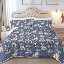 Load image into Gallery viewer, Watercolor Celebration French Bulldogs Quilted Bedding Set-Bedding-Bedding,Blankets,Christmas,Home Decor-12
