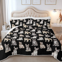 Load image into Gallery viewer, Watercolor Celebration French Bulldogs Quilted Bedding Set-Bedding-Bedding,Blankets,Christmas,Home Decor-5