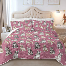 Load image into Gallery viewer, Watercolor Celebration French Bulldogs Quilted Bedding Set-Bedding-Bedding,Blankets,Christmas,Home Decor-8