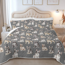 Load image into Gallery viewer, Watercolor Celebration French Bulldogs Quilted Bedding Set-Bedding-Bedding,Blankets,Christmas,Home Decor-9