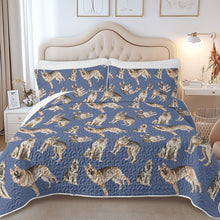 Load image into Gallery viewer, Watercolor Celebration German Shepherds Quilted Bedding Set-Bedding-Bedding,Blankets,Christmas,Home Decor-12