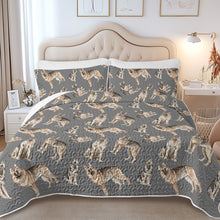 Load image into Gallery viewer, Watercolor Celebration German Shepherds Quilted Bedding Set-Bedding-Bedding,Blankets,Christmas,Home Decor-9