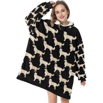 Watercolor Celebration Golden Retrievers Blanket Hoodie 360x