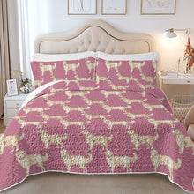 Load image into Gallery viewer, Watercolor Celebration Golden Retrievers Quilted Bedding Set-Bedding-Bedding,Blankets,Christmas,Home Decor-8