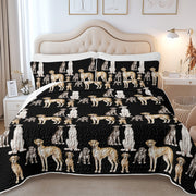 Watercolor Celebration Great Danes Quilted Bedding Set-Bedding-Bedding,Blankets,Christmas,Home Decor-5