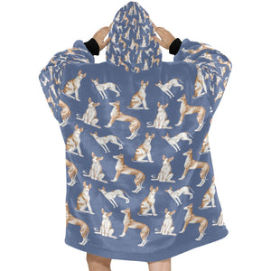 Watercolor Celebration Ibizan Hound Blanket Hoodie-Blanket-Apparel, Blanket Hoodie, Blankets, Dog Mom Gifts, Ibizan Hound-19