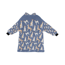 Load image into Gallery viewer, Watercolor Celebration Ibizan Hound Blanket Hoodie-Blanket-Apparel, Blanket Hoodie, Blankets, Dog Mom Gifts, Ibizan Hound-Slate Blue-ONE SIZE-17