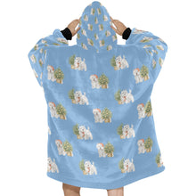 Load image into Gallery viewer, Watercolor Celebration Westie Christmas Blanket Hoodie-Blanket-Apparel, Blanket Hoodie, Blankets, Dog Mom Gifts, West Highland Terrier-24