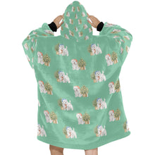 Load image into Gallery viewer, Watercolor Celebration Westie Christmas Blanket Hoodie-Blanket-Apparel, Blanket Hoodie, Blankets, Dog Mom Gifts, West Highland Terrier-30