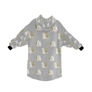 Watercolor Celebration Westie Christmas Blanket Hoodie-Blanket-Apparel, Blanket Hoodie, Blankets, Dog Mom Gifts, West Highland Terrier-35