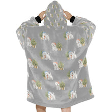 Load image into Gallery viewer, Watercolor Celebration Westie Christmas Blanket Hoodie-Blanket-Apparel, Blanket Hoodie, Blankets, Dog Mom Gifts, West Highland Terrier-36