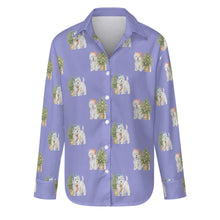 Load image into Gallery viewer, Watercolor Celebration Westie Christmas Women's Shirt-Apparel-Apparel, Christmas, Dog Mom Gifts, Shirt, West Highland Terrier-Lavender Purple-S-32