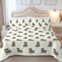 Load image into Gallery viewer, Watercolor Charm Rottweiler Puppies Quilted Bedding Set-Bedding-Bedding,Blankets,Christmas,Home Decor-6