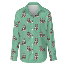 Load image into Gallery viewer, Watercolor Charm Rottweiler Puppies Women&#39;s Shirt-Apparel-Apparel, Dog Mom Gifts, Rottweiler, Shirt-Mint Green-S-29